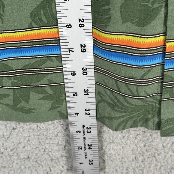 Salt Life Men's XL Hawaiian Tropical Green Button Up Striped Multicolor Floral - Picture 6 of 10